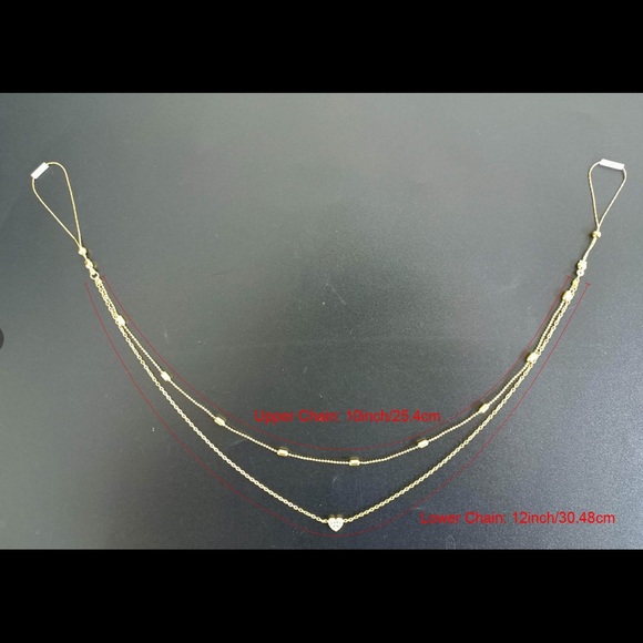 Adjustable non-piercing nipple necklace stainless steel gold pleaded - Picture 7 of 8